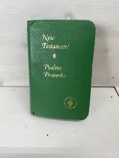 Gideons Pocket New Testament Psalms Proverbs Green Bible Mini Book