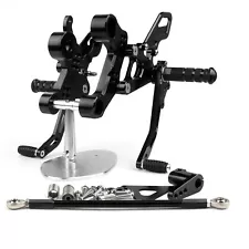 Aluminum Rearset Rear Set Black Footrest Pedal Fit For Yamaha MT-09 FZ-09 14-16