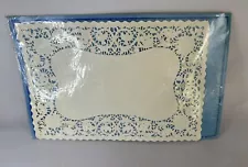 Vintage Amscan White Rectangle Cake Doilies 10” x 14” New