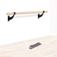 flybold Wall-Mounted Ballet Barre with Turning Board and Premium Wooden Bar -