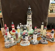 Collection Of 15 United States Lighthouses Assorted Sizes And Locations