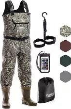 Neoprene Chest Waders, Camo Hunting & Fishing Waders with Boots Waterproof 4 mm