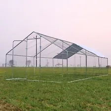 20x10ft Metal Coop Chicken Cage Run Backyard Hen Poultry House w/Chicken Perch