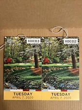 Lot (2) April 2020 Augusta MASTERS Golf TICKET Tuesday Practice Round