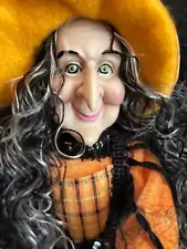 Witch On A Broom Doll Halloween Decoration Tree Topper