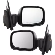 Manual Mirror Set For 2002-2007 Jeep Liberty Textured Black Manual Folding (For: 2007 Jeep Liberty)