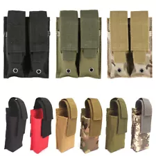 Tactical Molle Single/Double Magazine Pouch 9mm Pistol Mag Holder Holster Bag US