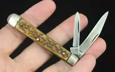 Vintage Schmidt & Ziegler pocket knife 2 blade BULL Solingen Germany ESTATE SALE