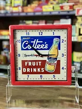 COTTEES Milk Bar Wall Clock 25cm Square Vintage Retro Diner Decor Or Man-Cave