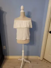 Ezra Size Small Blouse Womens White Off The Shoulder