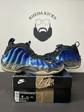 Air Foamposite One PRM "Blue "Mirror" 575420 008 Multicolor Preowned Mens Size 9