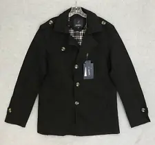 NEW! Wantdo Winter Pea Coat Mens 2XL Button-Up Jacket XXL Black MSRP $276