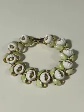 Vintage Kramer Lily of the Valley Bracelet Lt Pink & Green RARE