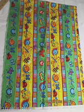 Novelty Quilt Cotton Fabric Colorful Insects Bugs Bright Yellow Green- 15"x44"