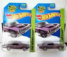 Hot Wheels 67 Chevelle SS 396 #232 Purple HW Workshop Lot Of 2 For Sale