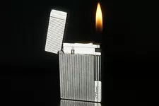 ST Dupont Vintage Lighter Gatsby Silver plated Working #ST47