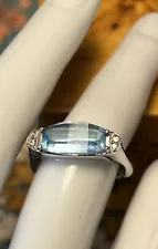 Light Blue Sapphire And Sterling Silver Ring.