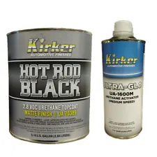 .75 Gallon Kirker Hot Rod Black Matte Finish Car Paint UA-70389 & Med Activator