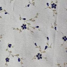 Vintage 1950's Silk Brocade Fabric Lilac Purple Tiny Dimiature Vine Flowers 2 Yd