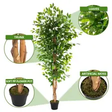 6FT FICUS Silk Leaf Artificial Tree Plant Indoor Outdoor Potted Fake Faux Plant