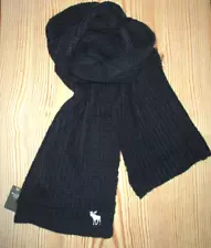 MENS ABERCROMBIE & FITCH ICONIC MOOSE LOGO NAVY BLUE SCARF