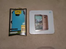 New HTC One M8 32GB Rose Gold in Box + New Otter Box for Collector