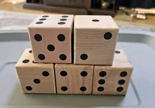 Lot Of Six Large Wooden Playing Dice Z1