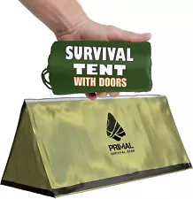 Survival Gear Shelter for Bug Out Bag - Storm Shelter Survival Tent with Doors -