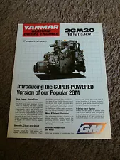 Yanmar Marine Diesel Engine 2GM20 18 HP Dealer Sales Brochure Specification