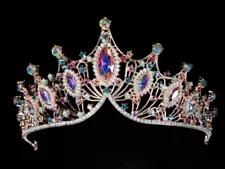 Crystal Queen Crown for Women, Rhinestone Wedding Tiara Headband Birthday Party