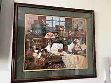 Framed CHARLES WYSOCKI “ MAGGIE THE MESSMAKER” signed print 3078/6500