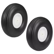 2 x Tire and Wheel Sets for RC Car Airplane,PU Sponge Tire with Plastic Hub 5"