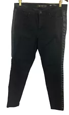 Kardashian Premium Denim Black Jeans Sz 14 Kim Curvy Skinny Faux Leather Studs