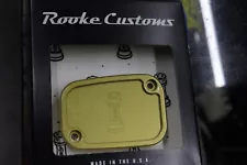 Rooke Customs 08-13 Harley Brake Reservoir cover Gold