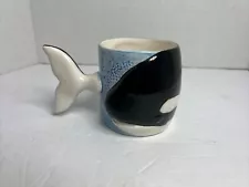 VTG 1989 Bergschrund Seattle Killer Whale/Orca Coffee Mug w Tail Handle 3D