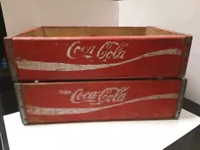 Vintage Wooden Red Coca-Cola Coke Wood Bottle Crate Decorative Old Antique Piece