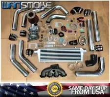 for HD Civic B Series B16 B18 B20 T3T4 .63 Turbo Kit Manifold Intercooler BOV CH