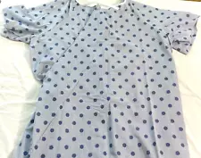 unisex long length hospital gown blue 2 ties short sleeves