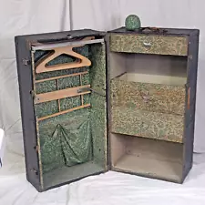 Antique VTG 1900s Hnry Likly Standing Wardrobe Steamer Trunk W Hangers Hat Mold