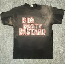 Vintage WWF WWE Big Show Big Nasty Bastard T Shirt L AEW Paul Wight Faded Spots