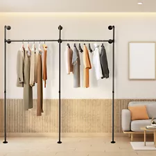 Wall Mounted Industrial Pipe Clothing Rack Garment Rack Pipeline Clothes Rack