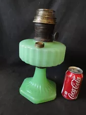 VINTAGE ALADDIN MODEL B JADEITE GREEN CORINTHIAN OIL LAMP Chipped Filler, AS IS