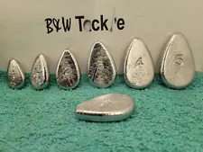 Flat No-Roll Slip/Slide Sinkers ~ Choose 1 to 8 oz. catfish weight fishing