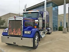 Kenworth W900L Long hood Premium Flames Bug Screen