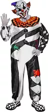 Scary Clown Deluxe Men Costume Set for Halloween Dress Up Party - Size: XL