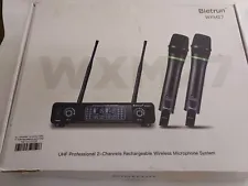 Bietrun WXM27 Wireless Rechargeable Dual UHF Cordless Microphone System