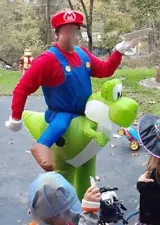 Mario Riding Yoshi Costume Adult Super Mario Brothers Halloween READ DESCRIPTION