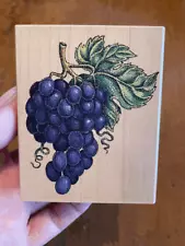 Rubber Stamp Rubber Stampede A897F GRAPES Grape Bunch On the Vine Fruit Wine