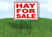 HAY FOR SALE RED WHITE Yard Sign Road with Stand LAWN SIGN