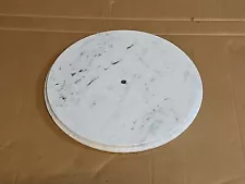 18” 20 Lb Round White Italian Marble Tabletop Table Top HOLE UNDERNEATH